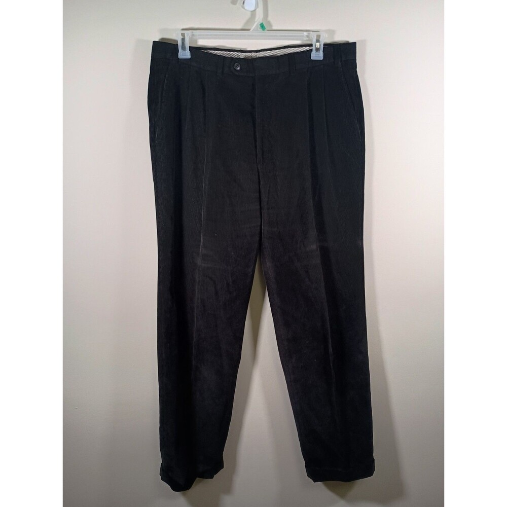 Vintage Velluto Duca Visconti Di Modrone Corduroy Black Pants Saks Fifth Size 36